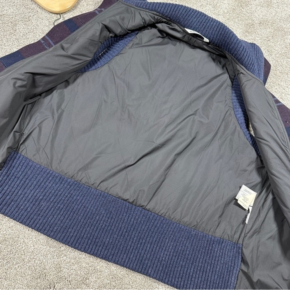 Woolrich Women’s Wool Blend Plaid Vest Full Button Academia in Purple Navy L - Picture 7 of 12